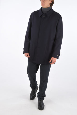 Single-breasted Wool Coat with Hidden Buttoning