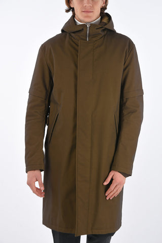 zip closure flat coat with hood