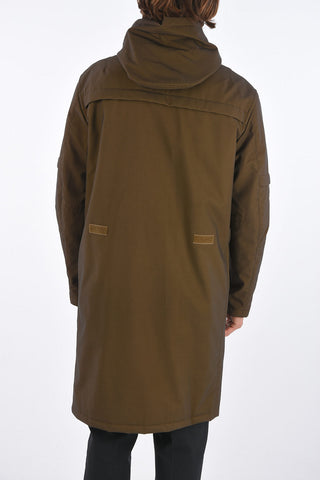 zip closure flat coat with hood