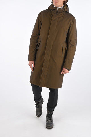 zip closure flat coat with hood