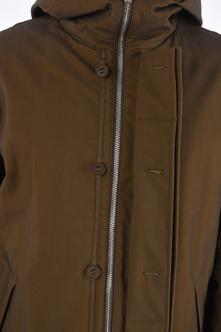 zip closure flat coat with hood