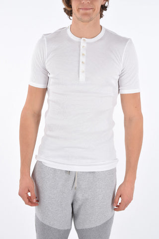 UNDERWEAR Ribbed Crew Neck T-Shirt with Buttons