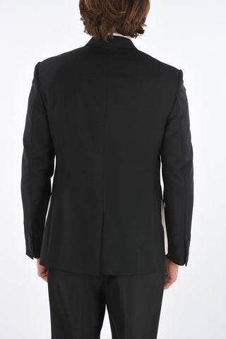 center vent peak lapel 2-button blazer