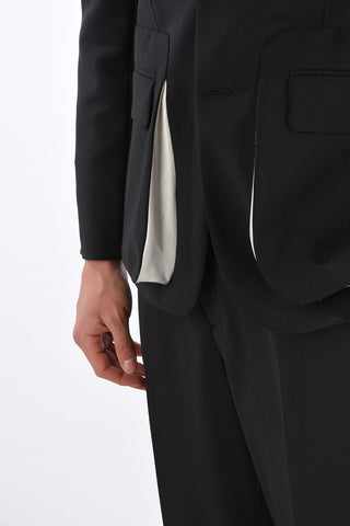 center vent peak lapel 2-button blazer