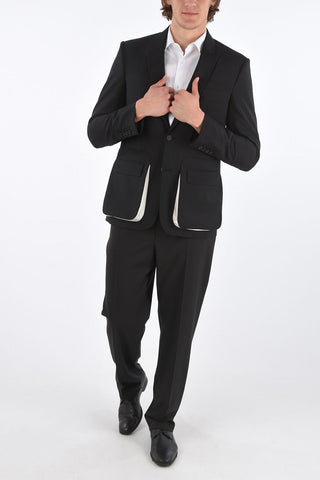 center vent peak lapel 2-button blazer
