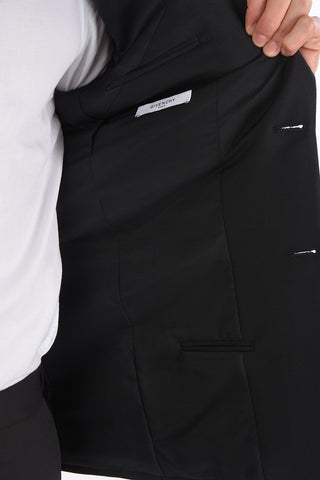 center vent peak lapel 2-button blazer
