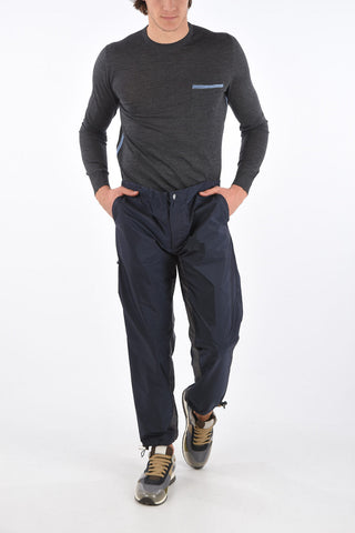 Pantaloni Con Bande a Contrasto e Coulisse sul Fondo