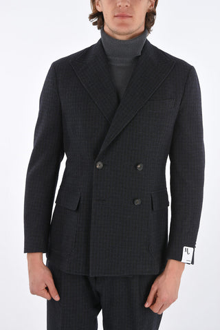 side vents peak lapel AARAGONA double breasted suit