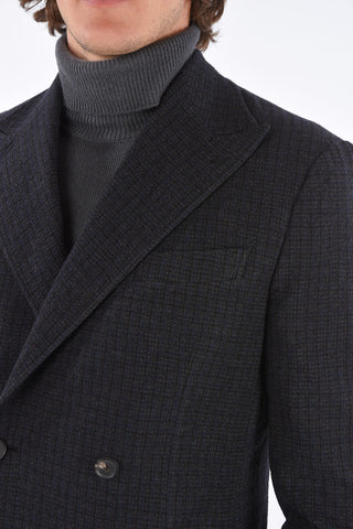 side vents peak lapel AARAGONA double breasted suit