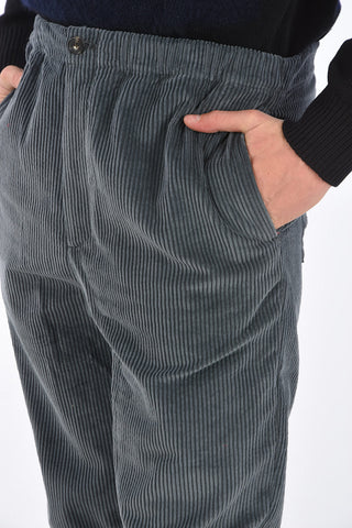 Corduroy Pants with Elastic Waistband