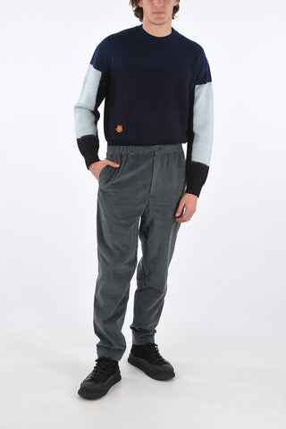 Corduroy Pants with Elastic Waistband