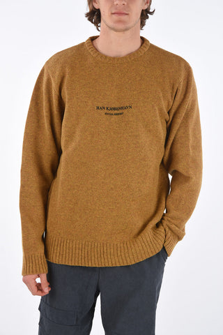 Crew Neck Wool Pullover with Prints