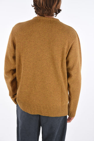 Crew Neck Wool Pullover with Prints