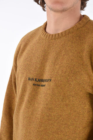 Crew Neck Wool Pullover with Prints