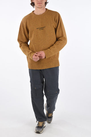 Crew Neck Wool Pullover with Prints