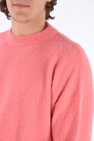 Pullover Girocollo con Bordi a Coste
