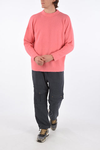 Pullover Girocollo con Bordi a Coste