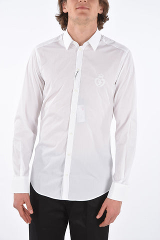 Camicia GOLD con Collo Francese e Logo Ricamato