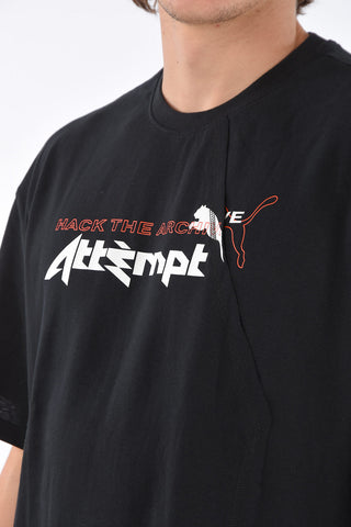 Crew Neck Cotton T-Shirt with Prints and Applications