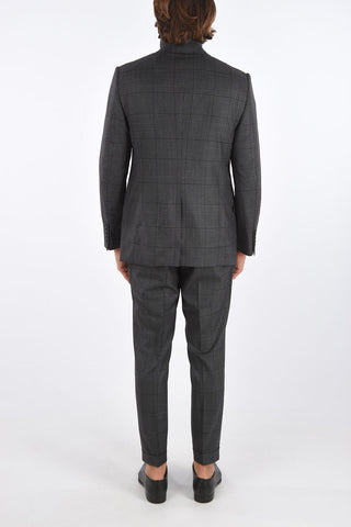 district check center vent peak lapel 2-button SHELTON suit drop 7R