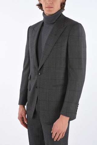 district check center vent peak lapel 2-button SHELTON suit drop 7R
