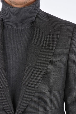 district check center vent peak lapel 2-button SHELTON suit drop 7R