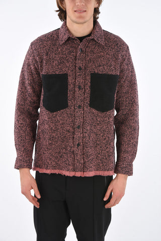 Two Tone Wool Blend Shirt with 2 Breast-pockets