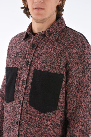 Two Tone Wool Blend Shirt with 2 Breast-pockets