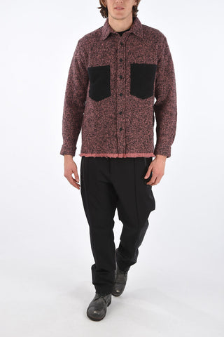Two Tone Wool Blend Shirt with 2 Breast-pockets