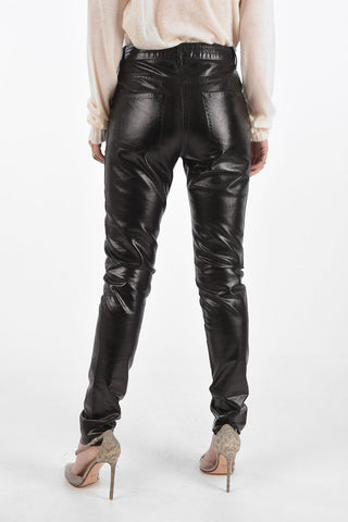 waxed cotton skinny fit pants