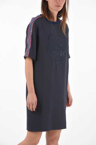 Embroidered midi tee dress