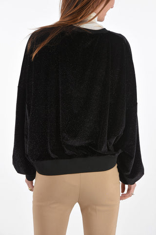 velvet glitter sweater with Batwing Sleeve