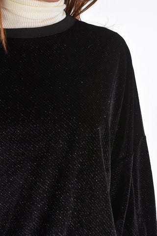 velvet glitter sweater with Batwing Sleeve