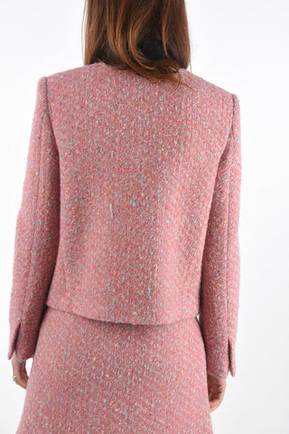 Wool Blazer with Patch Pockets and Front Maxi Zip