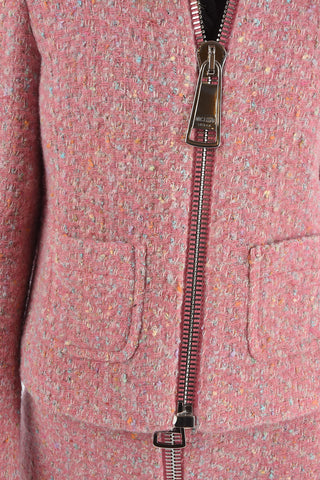 Wool Blazer with Patch Pockets and Front Maxi Zip