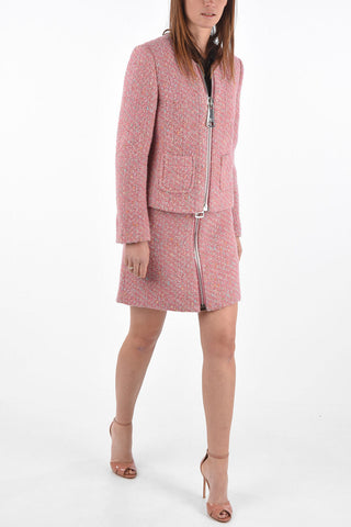 Wool Blazer with Patch Pockets and Front Maxi Zip