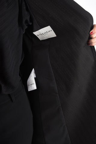 Double-breasted Logo Jacquard Coat with Jewel Buttons
