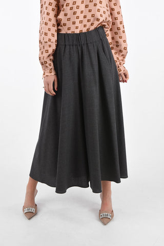 Wool High Waist Palazzo Pants