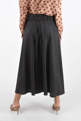 Wool High Waist Palazzo Pants