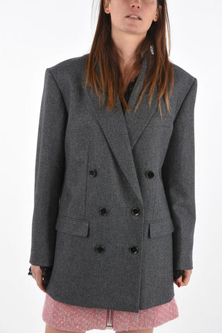 Blazer Doppiopetto in Lana Vergine con Rever a Lancia