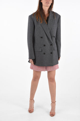 Blazer Doppiopetto in Lana Vergine con Rever a Lancia