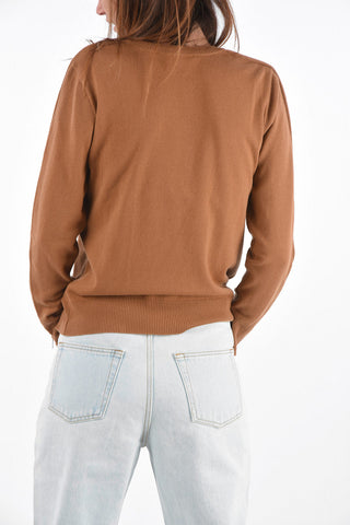 Virgin Wool Sweater with Zip Detail on the Sleeves