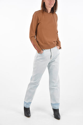 Virgin Wool Sweater with Zip Detail on the Sleeves