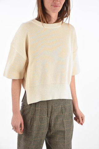 ribbed crew-neck sweater