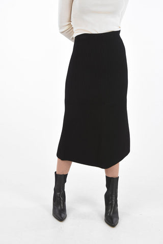 Gonna Elasticizzata a Coste con Zip Laterale