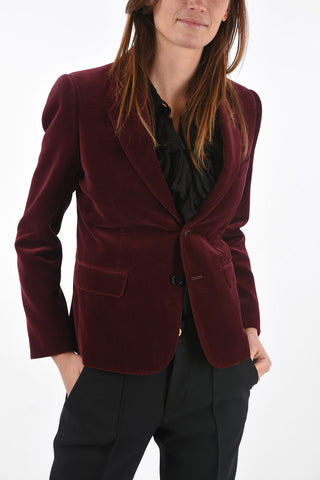 2 Buttons Velvet Blazer