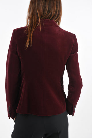 2 Buttons Velvet Blazer