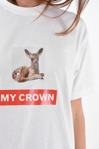 Crewneck T-shirt CARRICK with MY CROWN Print