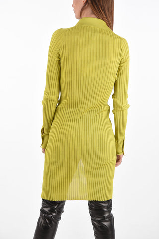 ribbed lightweight maxi cardigan with golden buttons