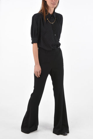 Palazzo Pants with Belt Loops and Hidden Fastening
